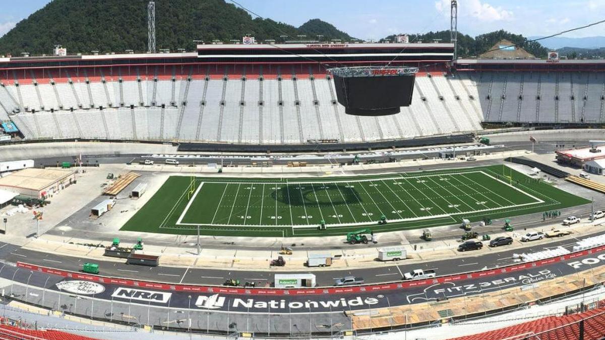 Tennessee and Virginia Tech play football on Saturday night at the Bristol Motor Speedway in Bristol, Tennessee. ABC has the telecast.