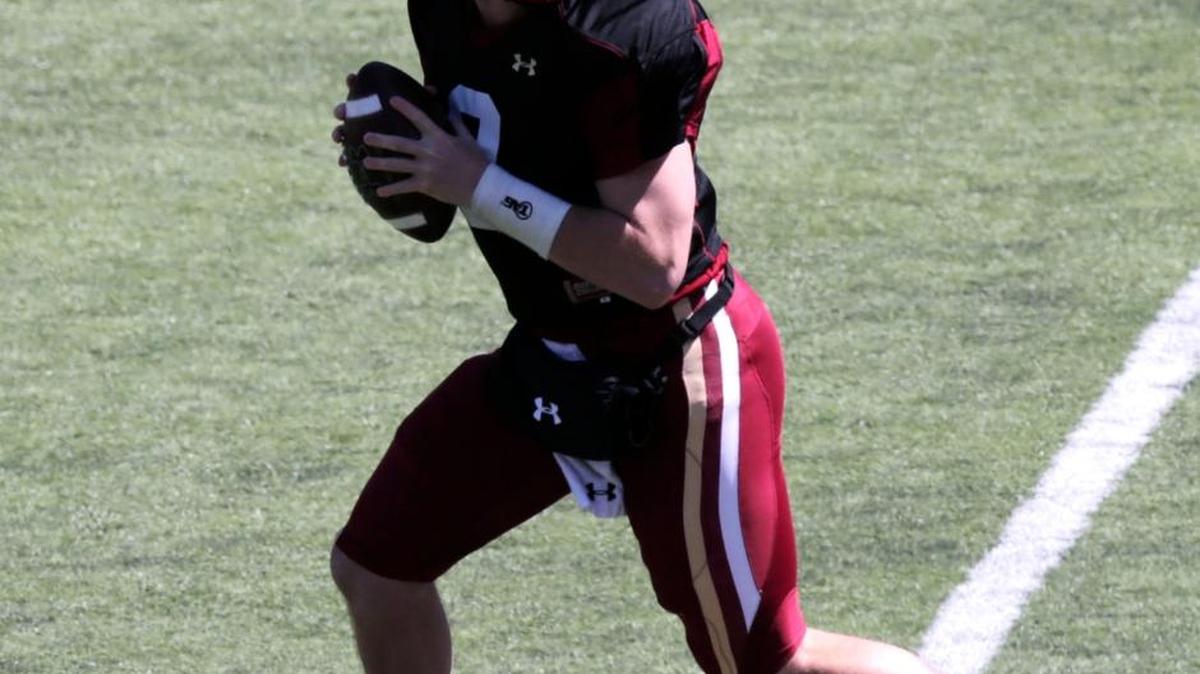 Boston College quarterback Patrick Towles during a college football spring scrimmage game in Boston, Saturday, April 16, 2016.