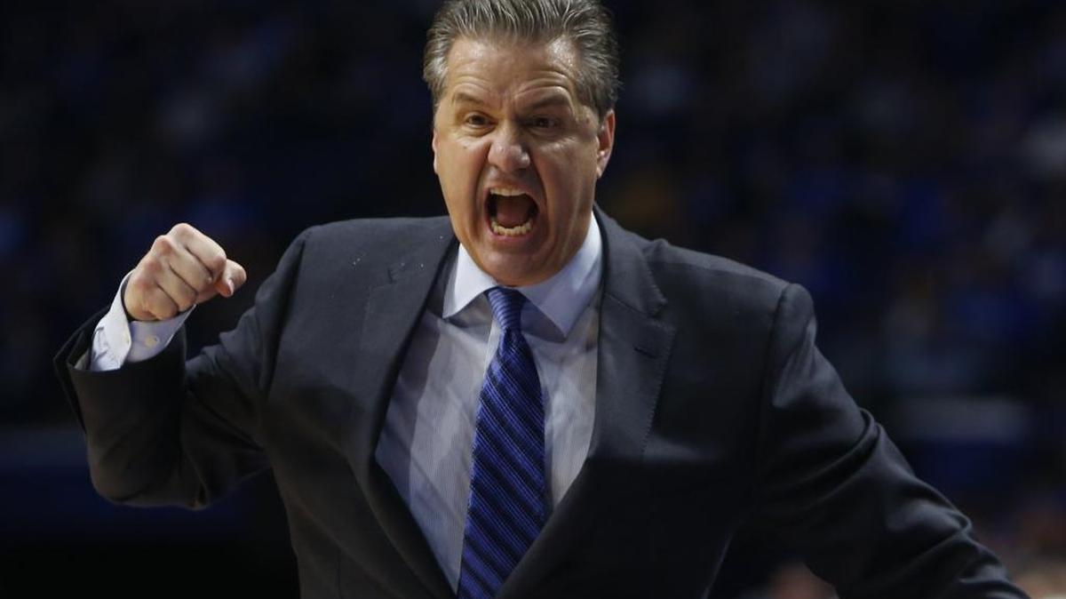 Kentucky head basketball coach John Calipari reacts during his team’s win over the East Tennessee State Buccaneers at Rupp Arena in Lexington, Ky. on Friday, November 17, 2017.