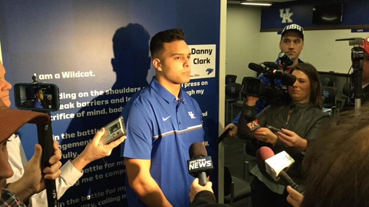 Kentucky freshman quarterback Danny Clark met the media on Friday, Jan. 27, 2017. Clark is one of seven players in UK’s 2017 class that enrolled in January.