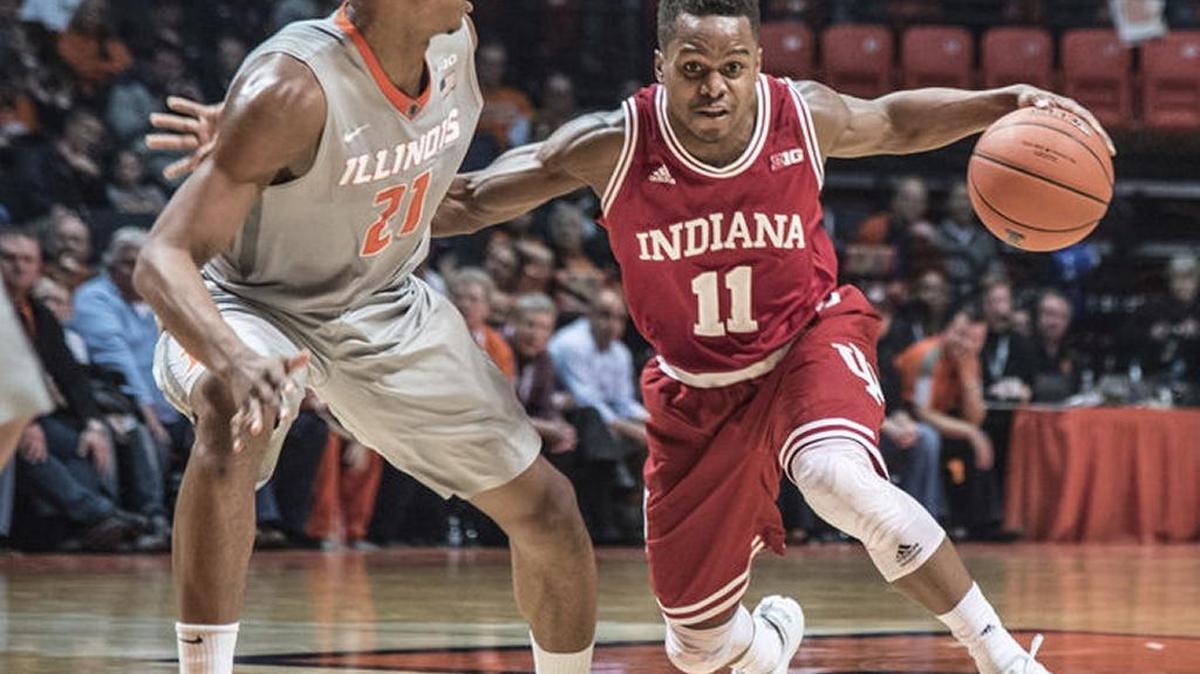 Indiana guard Yogi Ferrell (11) leads the Hoosiers against Maryland Sunday in their final regular season game. IU has already wrapped up the Big 10’s regular season title.