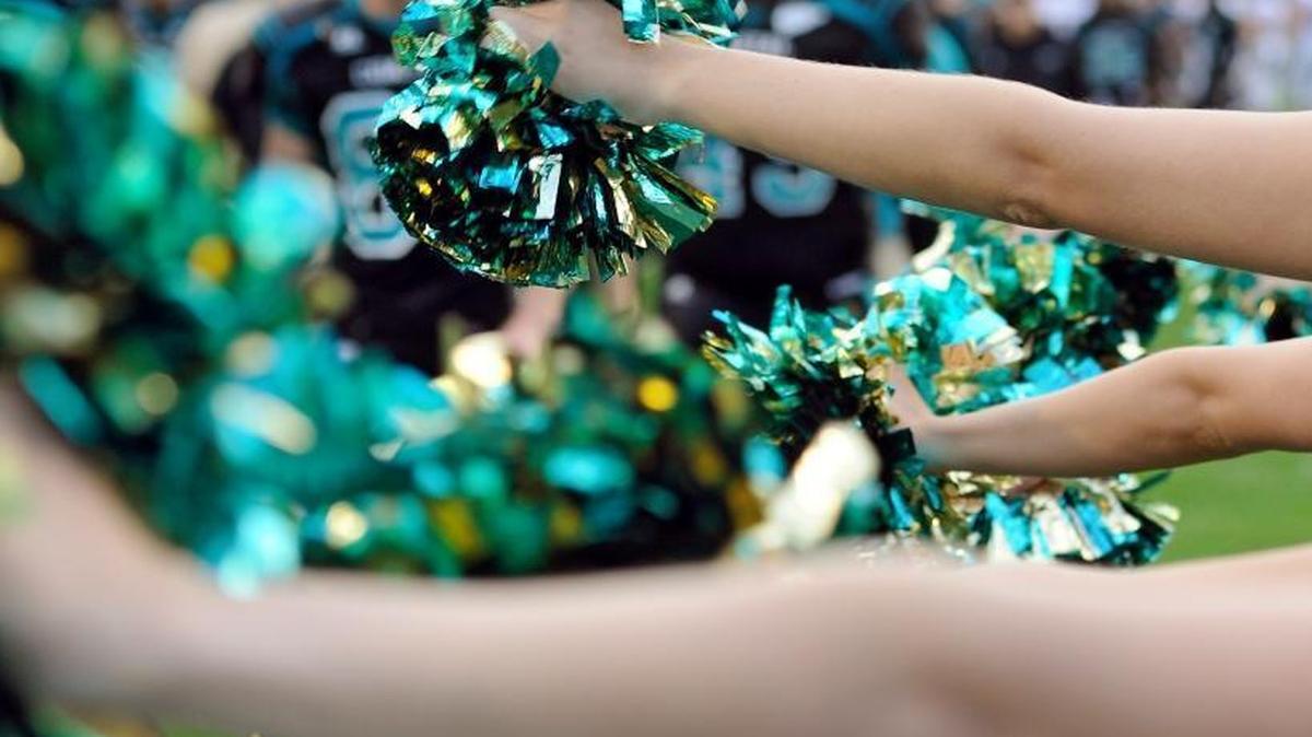 CCU cheerleader pom poms.